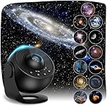 Galaxy Projector with 13 Film Discs, Planetarium Star Projector Light, 360° Rotating Starry Sky Nebula Lamp, Celestial Night Light for Adults & Kids Bedroom Décor, Black