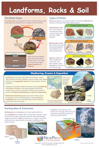 Image of NewPath Learning Grade 5 Science Anchor Charts - Set of 10 (12x18 inch) & 25-Page Resource Guide Covering Advanced Life, Earth & Physical Science For Classroom & Homeschool Use (94-9950)