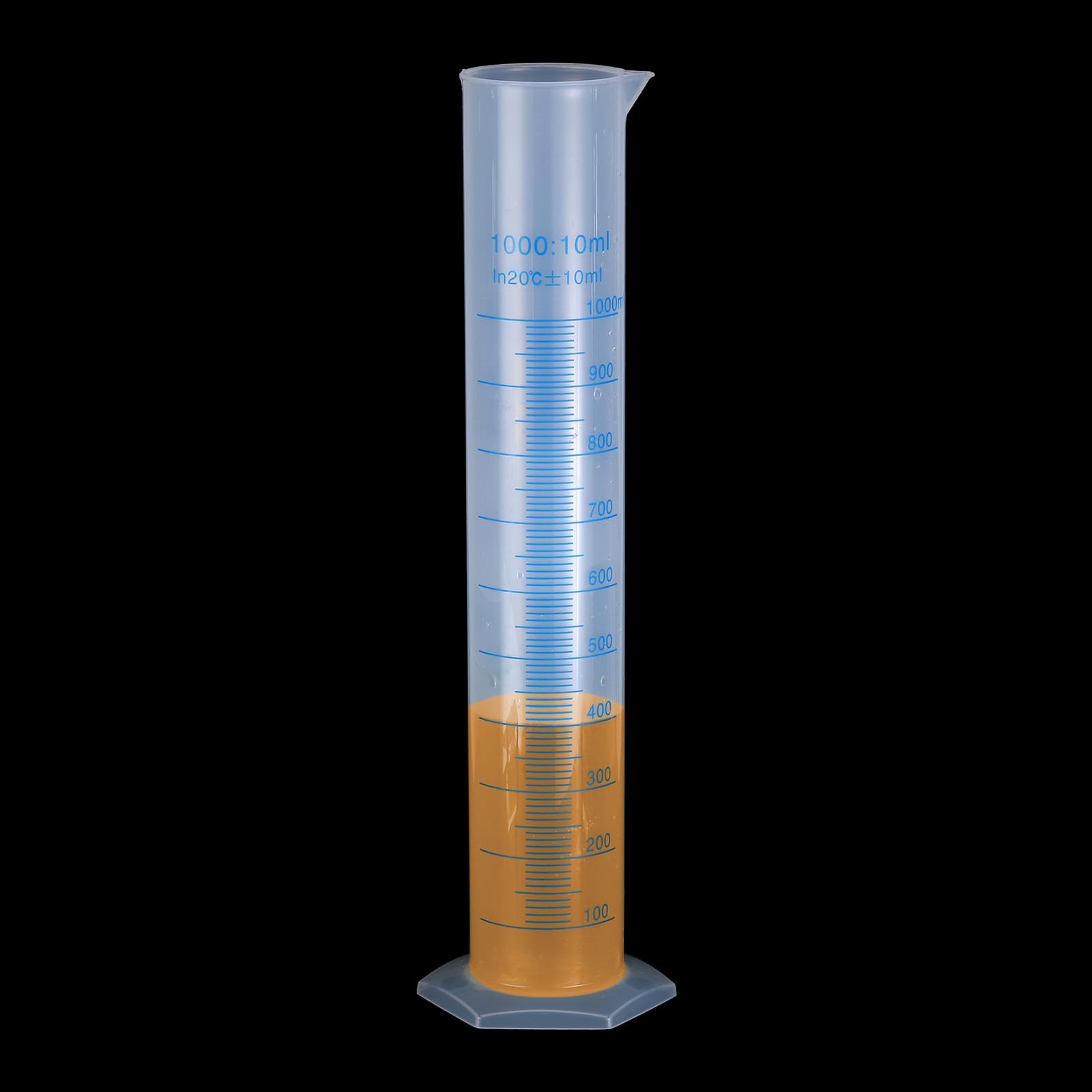 QUARKZMAN Cilindro Graduato in Plastica, Cilindro di Misurazione 1000 ml, Becher per Tubi di Prova, Marcatura Metrica 2 Lati, Base Esagonale Trasparente per Laboratorio Casa, 2pz