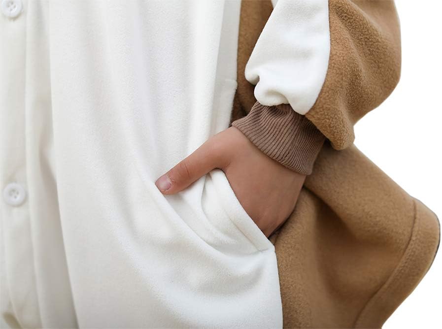 Kids Animal Onesie Pajamas Fleece Costume for Halloween, Cute Sleepwear Unisex Jumpsuit with Hood for Ages 2-12 Years - Image 5