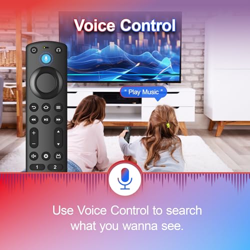 Image of Replacement Voice Remote Control Fit for Fireseries TV Cube, TV Stick (Lite, 4K Max, 4K, HD), Smart TV (3rd Gen), for Omni Series, Insignia /Toshiba /Pioneer /Hisense Smart TVs