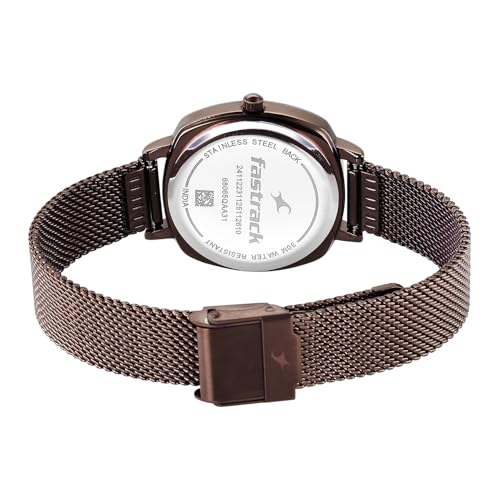 Image of Fastrack Stunners XI with Quartz Analog Black Dial Brown Stainless Steel Strap Watch for Women - 68065QM02