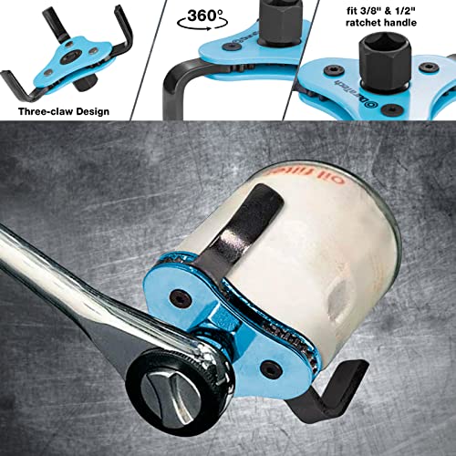 Duratech DTOFW01 8-Piece Oil Filter Swivel Wrench Set, Wrenches Cover 2-3/4 Inch To 5-1/4" thumb #4