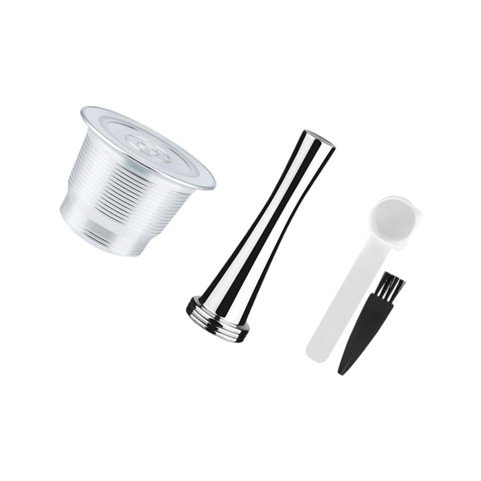 Buxuaaaa 1 / 2Pcs Stainless Steel Coffee Filter for Coffe Machines Refillable Filter with Cleaning Brush Home Brewing Coffee with Cleaning Brush