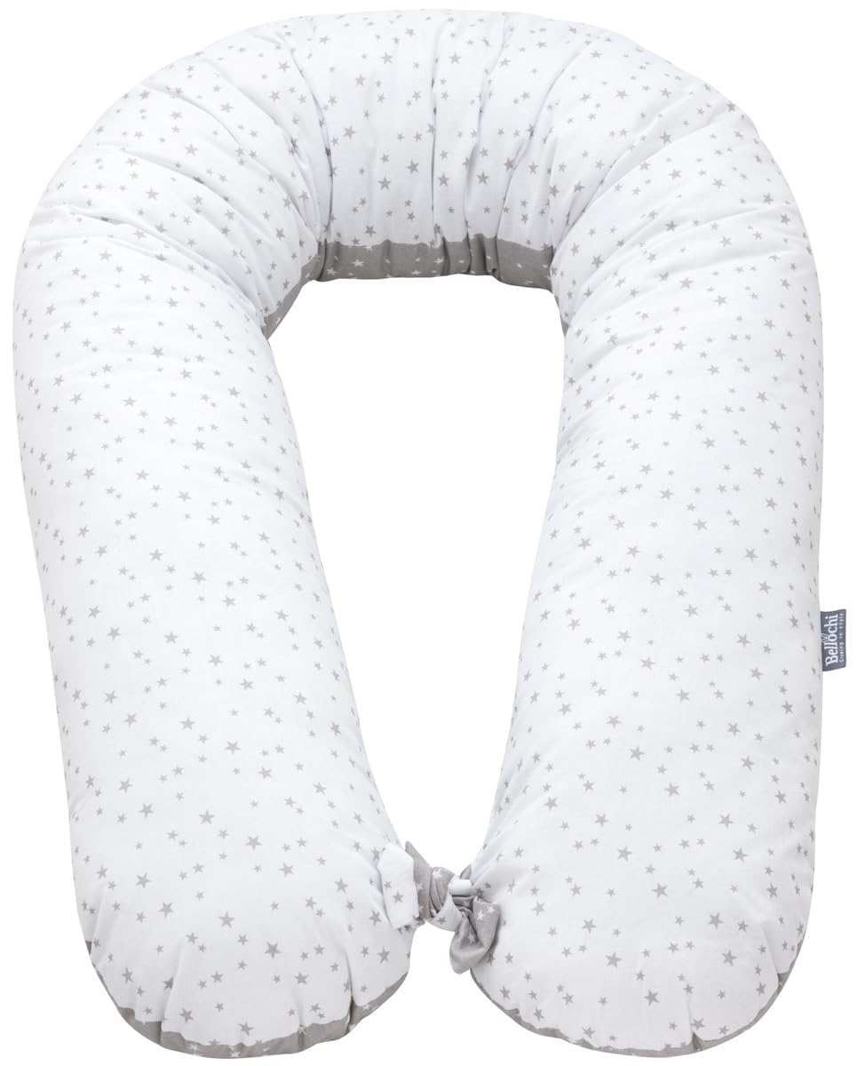 Bellochi | Almohada de Embarazo en Forma de V 2 en 1 | Extra Larga 170cm | Ancho 15cm | Circunferencia 45cm | Relleno de Silicona Hipoalergénica | Algodón | Polaris