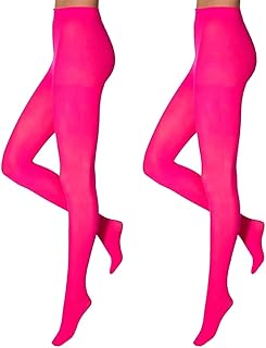 Medias para mujer y niña, 60 denier, carnaval, deportes, colores neón