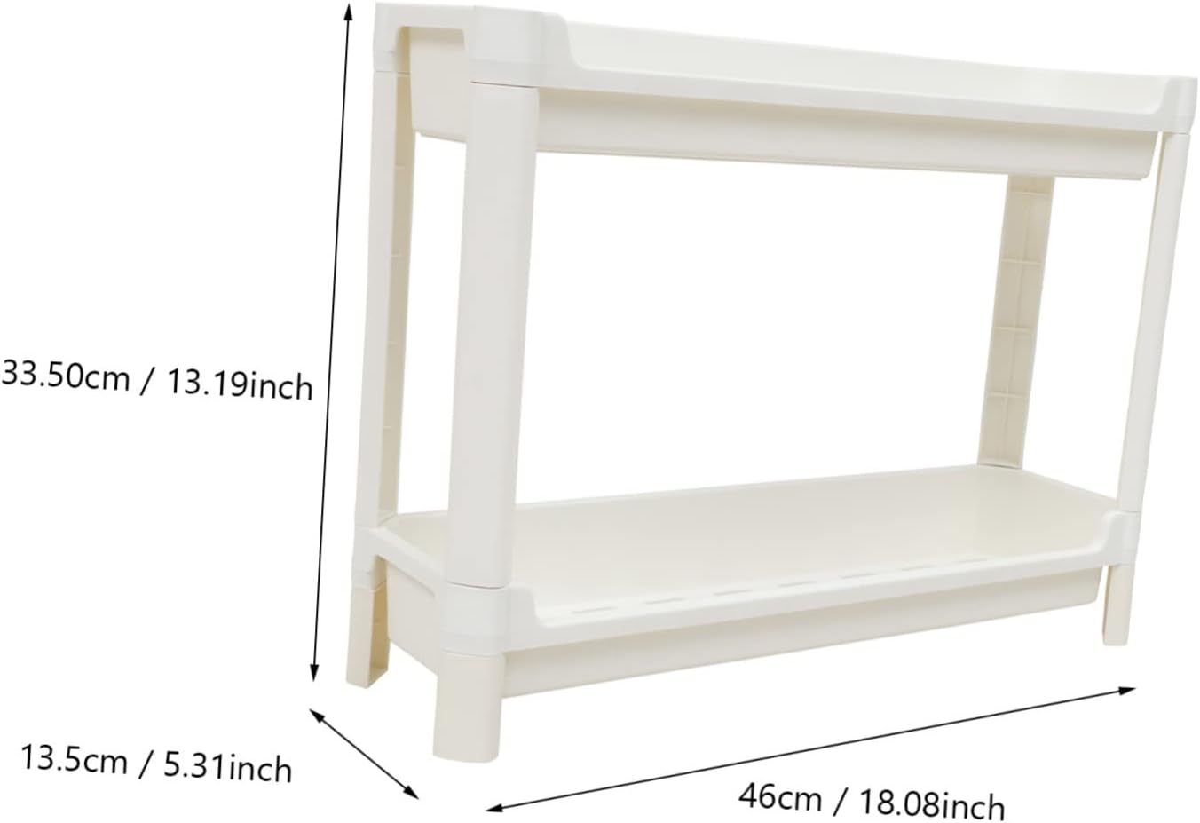 Eco-Friendly Pp Plastic Sturdy Corner Shelf Non-Slip Over Toilet Storage Bathroom Decor