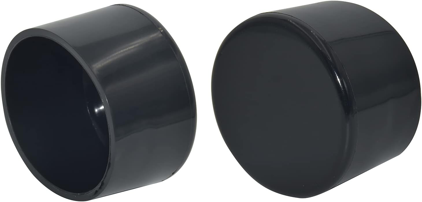 Flyshop 16Pcs Bright Black Flexible PVC Chair Table Leg Caps, Hardwood Floor Protectors, Round Furniture Feet Caps Tips, 60 mm, 2-3/8"