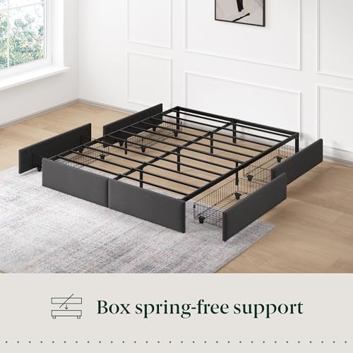 Image of Zinus Maya Platform Bed Frame, Four Underbed Storage Drawers, Queen