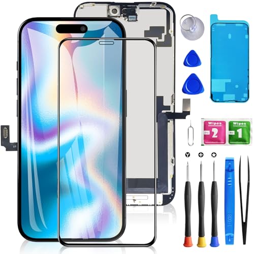 for iPhone 16 Plus Screen Replacement 6.7 inch 3D Touch LCD Screen Display Digitizer Frame Assembly Repair Kit with Waterproof Seal+Repair Tools+Screen Protector for A3290 A3082 A3289 A3291