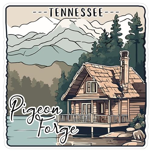Pigeon Forge Tennessee Sticker 4 Inch Travel Souvenir City Destination - Waterproof Vinyl Decal for Laptop Water Bottle Car Tumbler - Durable Aesthetic Long-Lasting Stickers for Adults ID44990