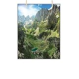 Mountain Decor oil painting Mountain Lakes in Albanian Alps Nature Reserves Touristic Lakeside View...