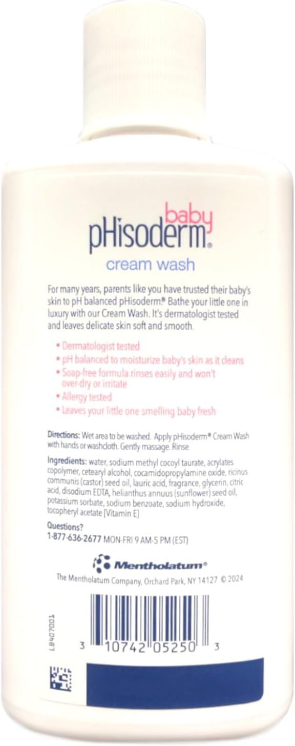Phisoderm Baby Cream Wash 8 Fluid Ounce (Pack of 3) image 3 of 9 B01EM6KYUS