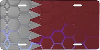 6x12 Inch Flag of Bahrain License Plate Aluminium Car Front License Plate Novelty Metal Vanity Tag Car Front Tag Automotive Accessories
