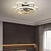 DSJ Ventilateur de Plafond En Métal À Led Haut de Gamme Avec Lampe de Ventilateur Luxueuse Légère Avec Télécommande Moderne Moderne de La Vitesse de Vent Réglable Et Dimmable Moderne
