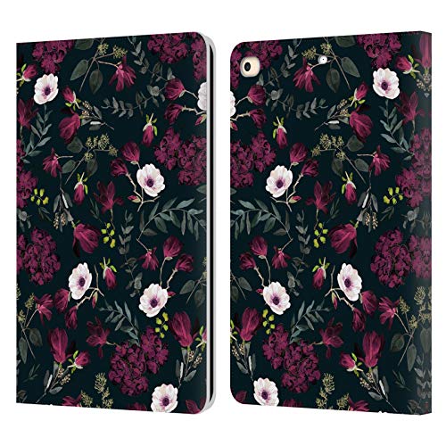 Étui portefeuille en cuir Fleur 4 pour iPad 9.7 2017 2018 Anis Illustration