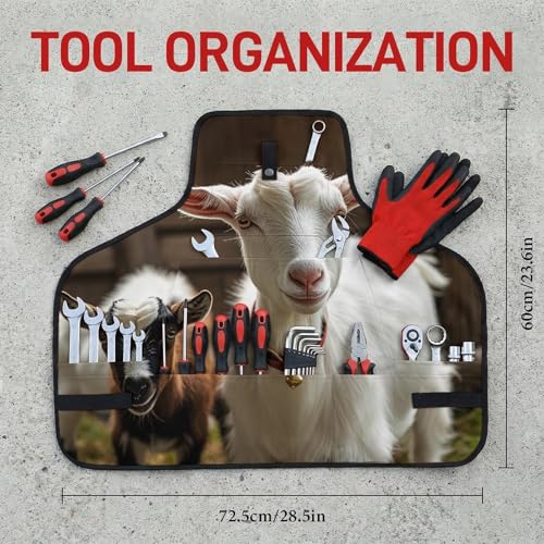 Delantal de trabajo Cute Goat con ajuste y bolsillos miniatura 2