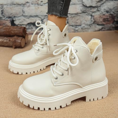 Botas plataforma mujer con suela antideslizante y diseño casual de vestir con cordones 5