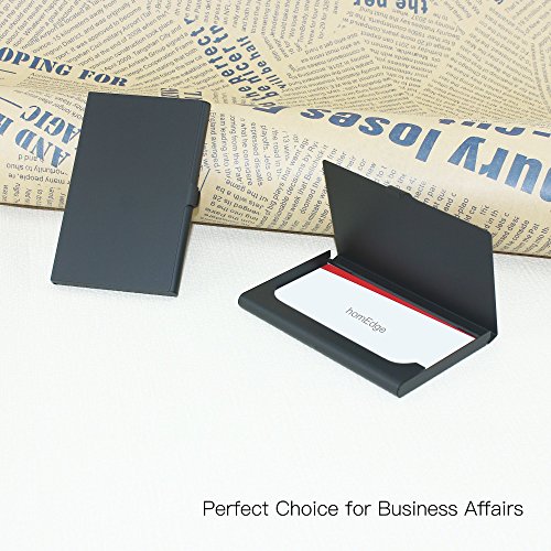 homEdge Super Light Aluminum Business Card Holder, Slim Professional 3 Packs Card Case for Traveling and Business – Black