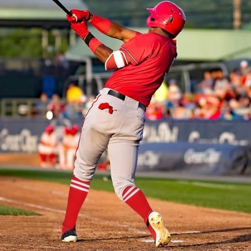 2 Pair Baseball Socks and Belt Set with Stripes for Youth Adult Softball Socks Men Women Strenchy Baseball Belt Combo - Image 6