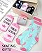 Chicingyou 6 Pairs Roller Skates Socks for Woman Funny Colorful Roller Skates Pattern Casual Crew Socks with Novelty Graphic Skating Lover Birthday Holiday Gifts