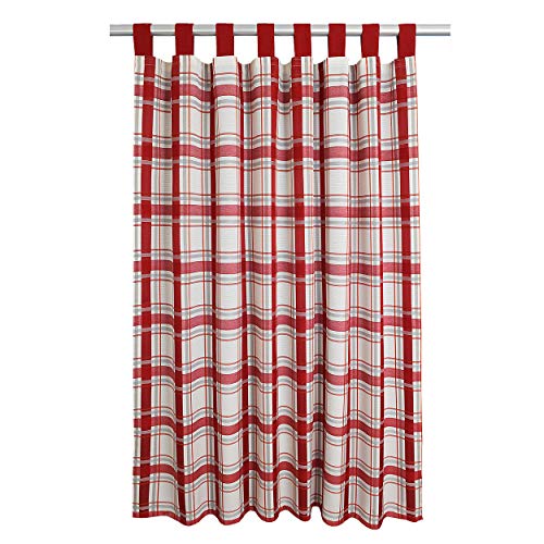 Schlaufenschal Hetty rot-weiß kariert | Landhaus-Vorhang hochwertiger Webstoff 8 Schlaufen | Deko-Gardine für Küche, Esszimmer, Gästewohnung, Kaminzimmer Höhe x Breite 125 x 130 cm Schlaufenschal Hetty rot-weiß kariert | Landhaus-Vorhang hochwertiger Webstoff 8 Schlaufen | Deko-Gardine für Küche, Esszimmer, Gästewohnung, Kaminzimmer Höhe x Breite 125 x 130 cm