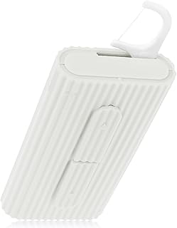 WLLHYF Portable Dental Floss Case Automatic Dental Floss Pick Organizer Case Travel Flosser Dispenser Storage Case Refillable Holder Boxes with 10 Floss Picks for Teeth Cleaning (White)