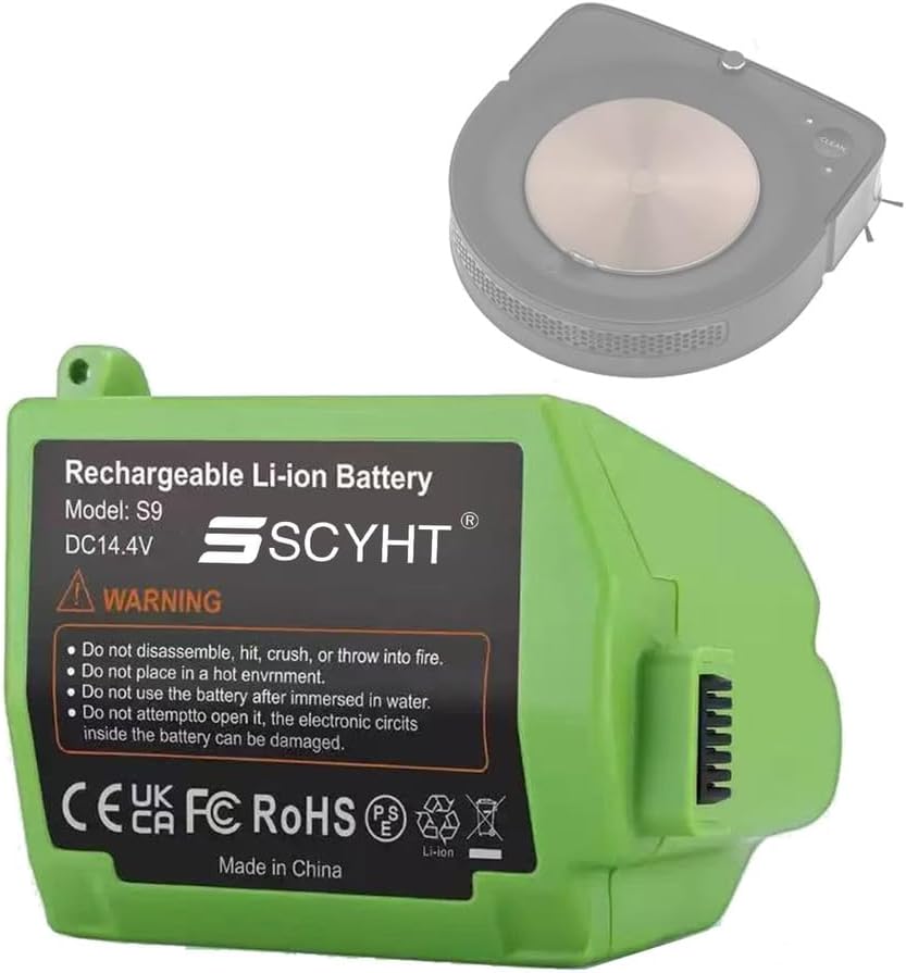 Lithium Battery 14.4V 5200mAh 6400mAh Rechargeable Battery 14.4V Vacuum Cleaner Batteries Sweeper Batteries for S9 Series for 25W - 95W Motor Kit,14.4v5200mah 1pack