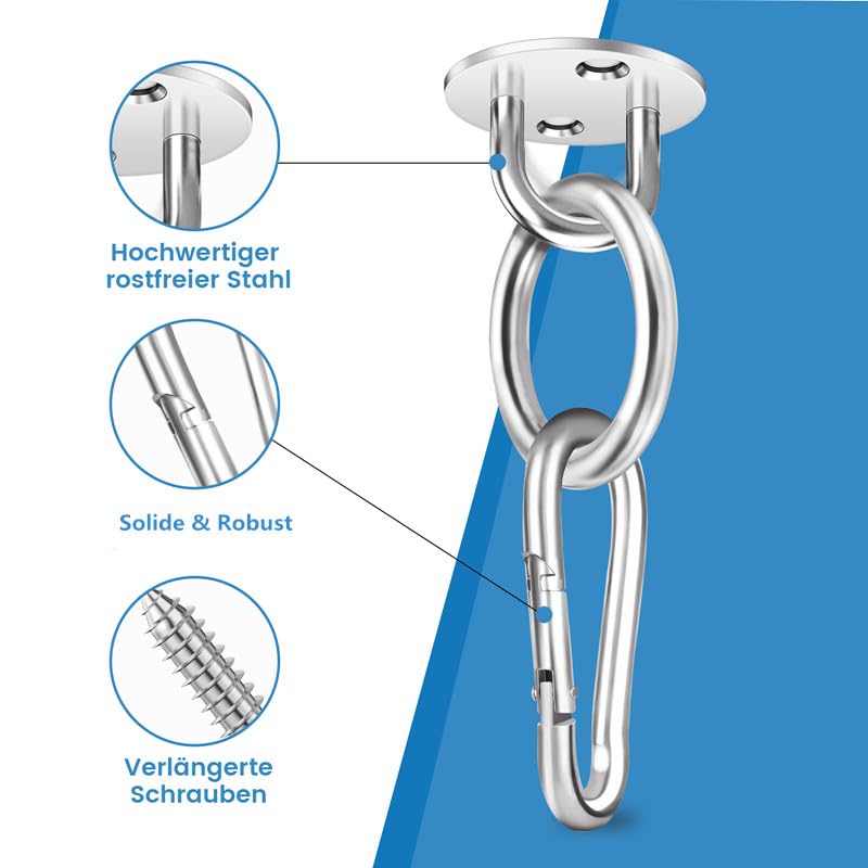 Crochet De Plafond Crochet Plafond Lourds Capacité 360° Rotation Acier Inoxydable 400 Kg 94101342