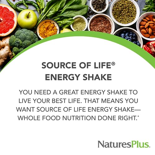 Image of NaturesPlus Source of Life Energy Shake, Creamy Granola - 1.1 lbs, Pack of 2 - Provides 13g Complete Protein, Vitamins & Minerals - Non-GMO, Gluten Free, Vegetarian - 26 Total Servings