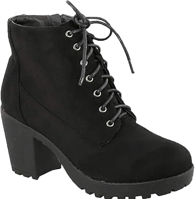 Block heel lace up boots Clearance