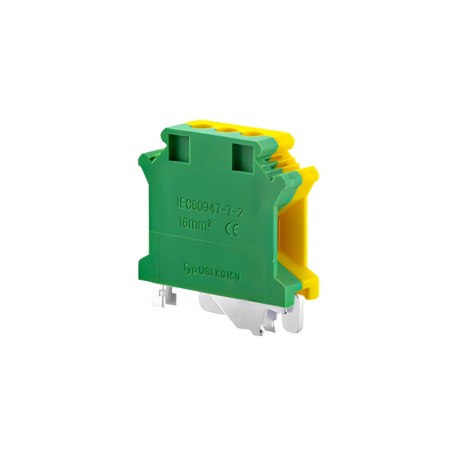UISLKG-16 PE Bloques de terminales de carril Din Conector de clase universal de tierra Bloques de terminales de tornillo UISLKG16 10PCS