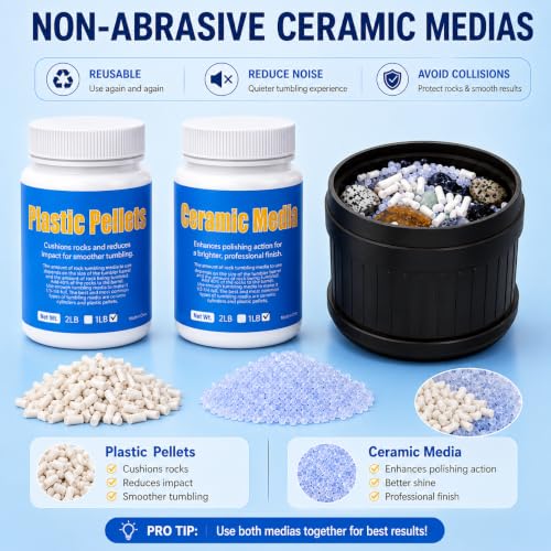 Image of KomeStone 10LB Rock Tumbler Grit Kit, 4-Step Grit Polish Refill