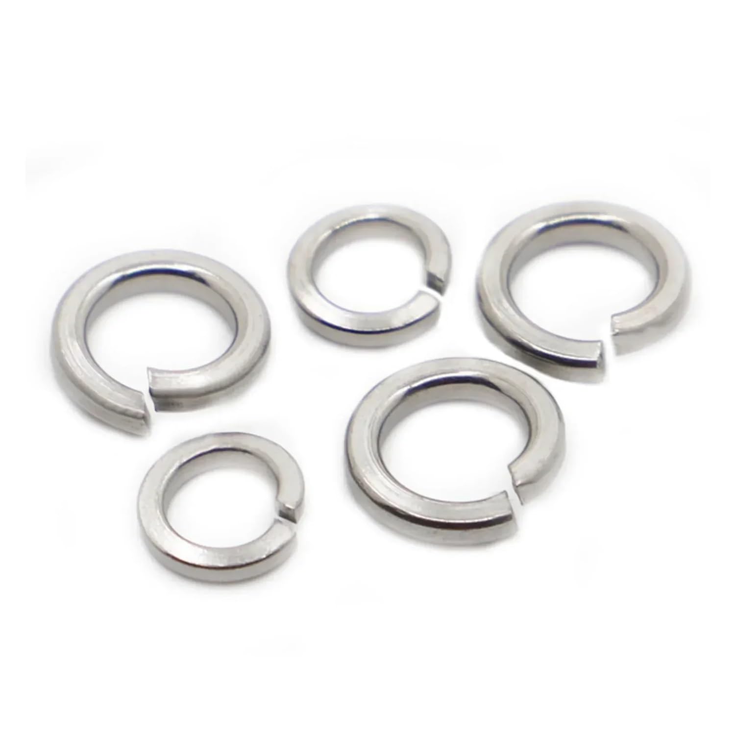 Federringe aus Edelstahl 304, elastische Dichtung, Geteilte Unterlegscheibe, M1,6–M24, 2–100 Stück