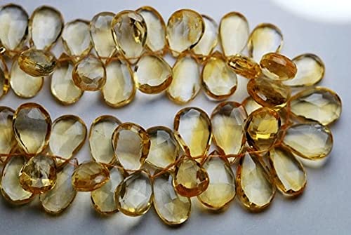 Citrine Micro Faceted Pear shape briolettes perle 13-15mm