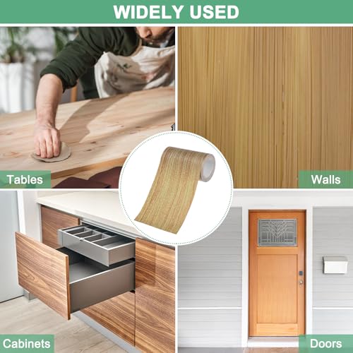 Image of M METERXITY 1-Roll Wood Grain Repair Tape, 4 Inch x 15ft Self-Adhesive Wood Floor Tape, Realistic Textured Repair Patch, Contact Paper for Furniture /Floors /Home Decor [Brown]
