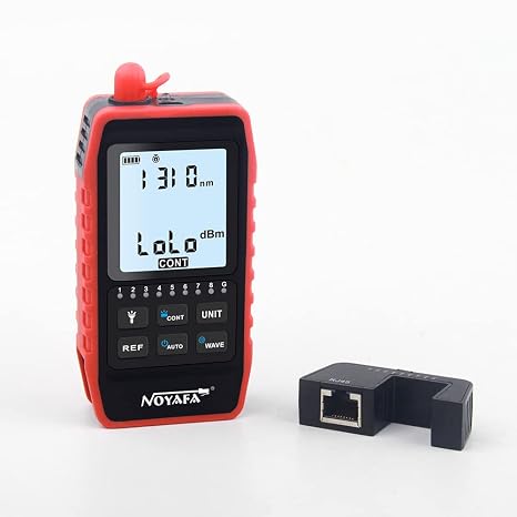 NOYAFA NF-908 Mini Optical Power Meter -60 ~ +8dBm, Fiber Light Meter with 6 Calibrated Wavelength, Network Cable Continuity Testing LED Lighting