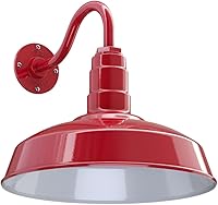 Vista 56 de Steel Lighting Co. Gardena - Luz de granero Montaje en pared al aire libre Cúpula de 16 pulgadas Cuello de cisne de 23 pulgadas Luz