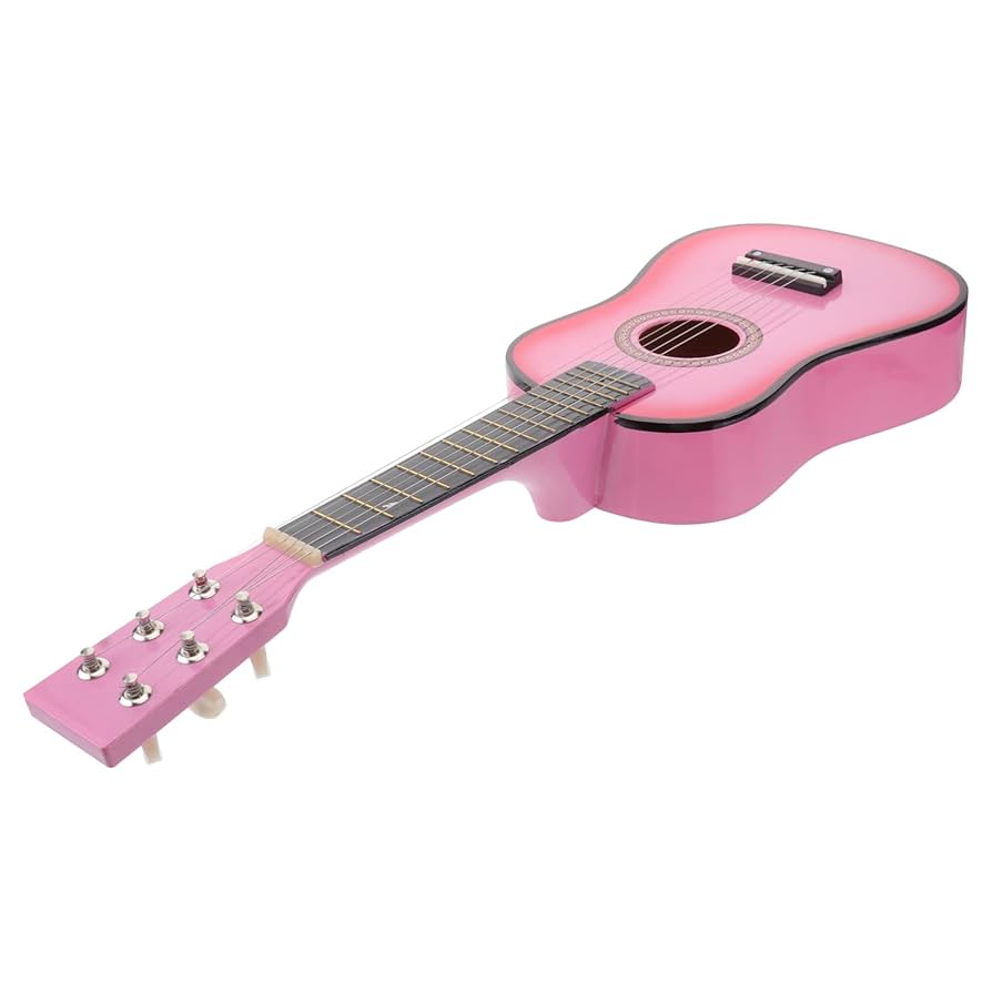 Amazon.com: LOUYTW Pink Folk Acoustic Guitar, 23 Inch, 6