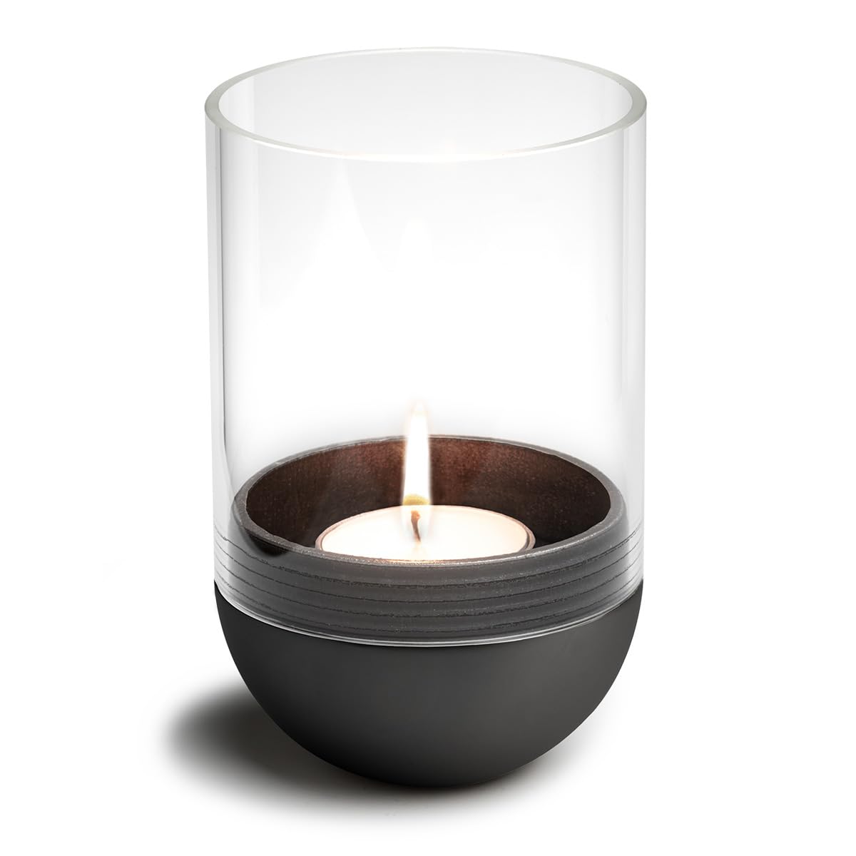 höfats - Gravity Candle schwarz - Windlicht und Teelichthalter - inteligenter Kerzenhalter hält Kerze waagerecht - bequemes Anzünden und integrierte Löschfunktion
