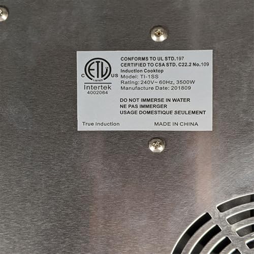 TI-1SS Commercial 13 inch Portable Single Burner Induction Ceramic-Glass Cooktop, 3200W, UL197 Certified