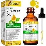laraspi Vitamin E Oil, 75,000 IU Pure Vitamin E Oil for Skin, Face, Scars, Body, for Moisturizing Dry Skin, 2 Oz