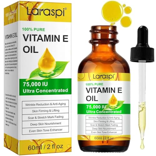 laraspi Vitamin E Oil, 75,000 IU Pure Vitamin E Oil