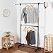Honey-Can-Do GAR-01767 Dual Rod Expandable Garment Rack with Wheels, ,Black,60in L x 17in W x 73in H