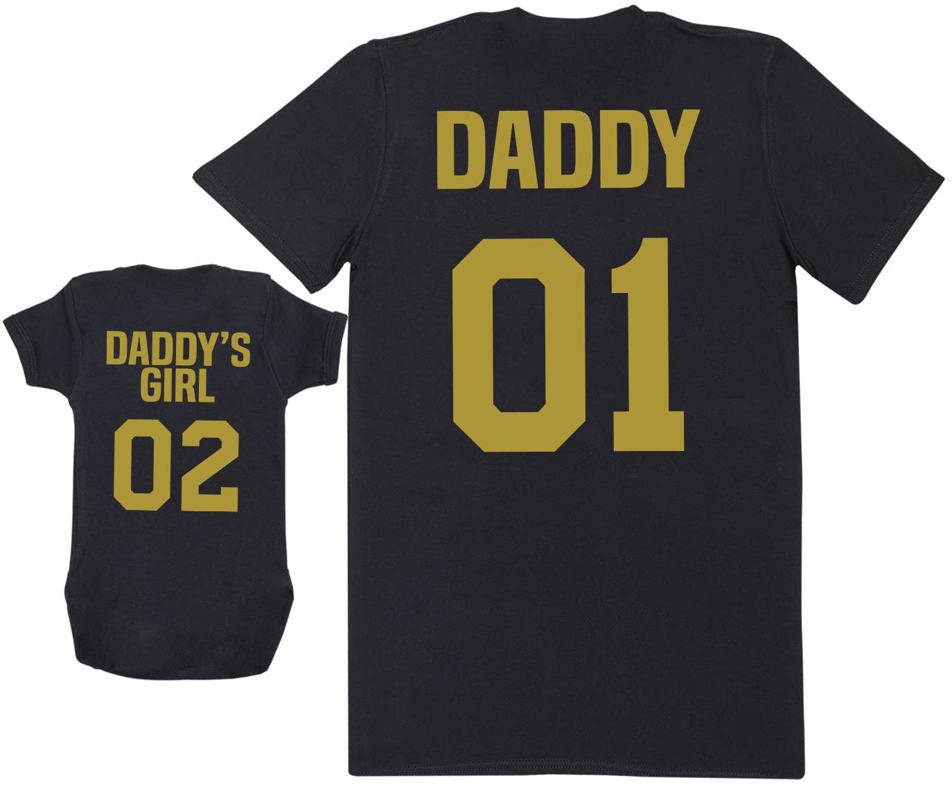 Daddy 01 & Daddy's Girl 02 - Mens T-Shirt & Baby Bodysuit - Matching Set - Baby | 0-3 Months, Black