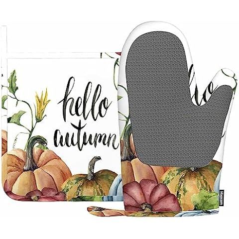 Mxocom Hello Autumn Oven Mitts Set Cover