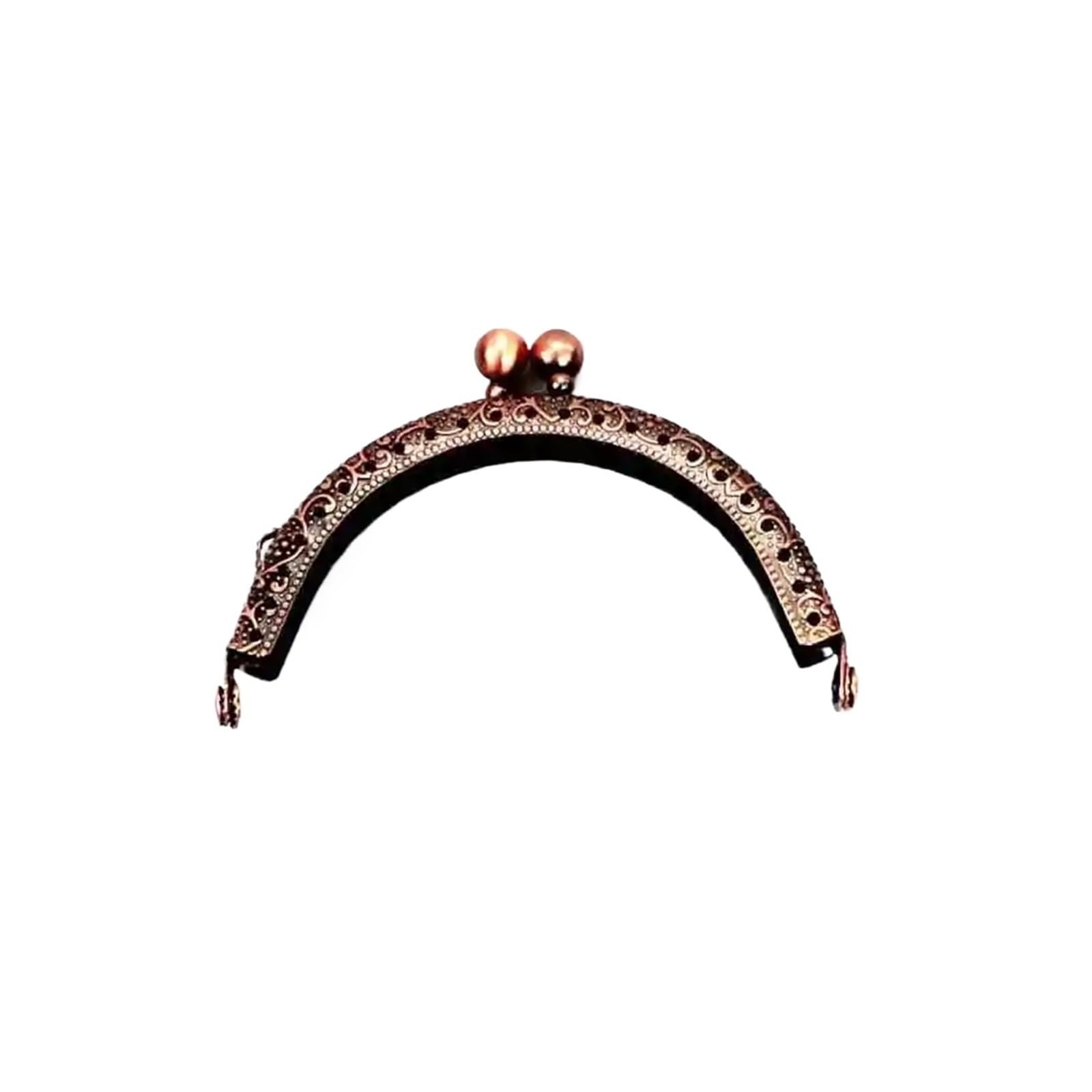 PVUVTNAHW 5Pcs 8.5CM Size Double Bead Semicircular Metal Purse Frame Kiss Clasp Clutch DIY Bag Accessory(Red copper)