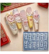 3D Cream Nail Mold Silicone Tools Lace Nails Charms Resin Molds Art for Accessories Supplies