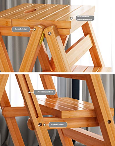 Escabeau bois 4 marches pour ramasser objets en hauteur