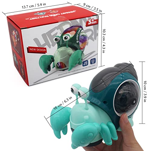 Tipmant Baby Toddler Electric Crab Cute Electronic Animal Vehicle Car Toy Crawl, Play Music, Dazzling Light Kids Birthday (Green) #TOP5